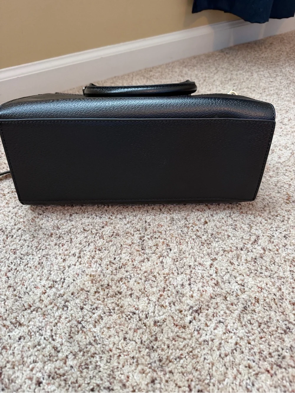 kate spade Black Pebbled Leather Satchel with Top Handles